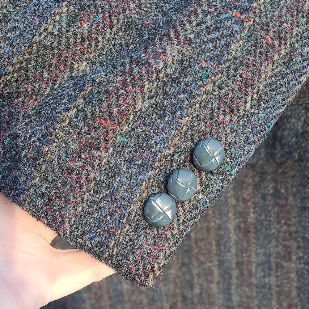 42R Harris Tweed Multicolor Striped Men's Blazer - Picture 3 of 10